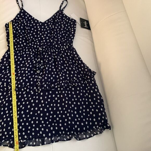 NWT By❤️By Summer Polka Dots Sleeveless Ruffle Mini Dress Size S - Picture 6 of 12